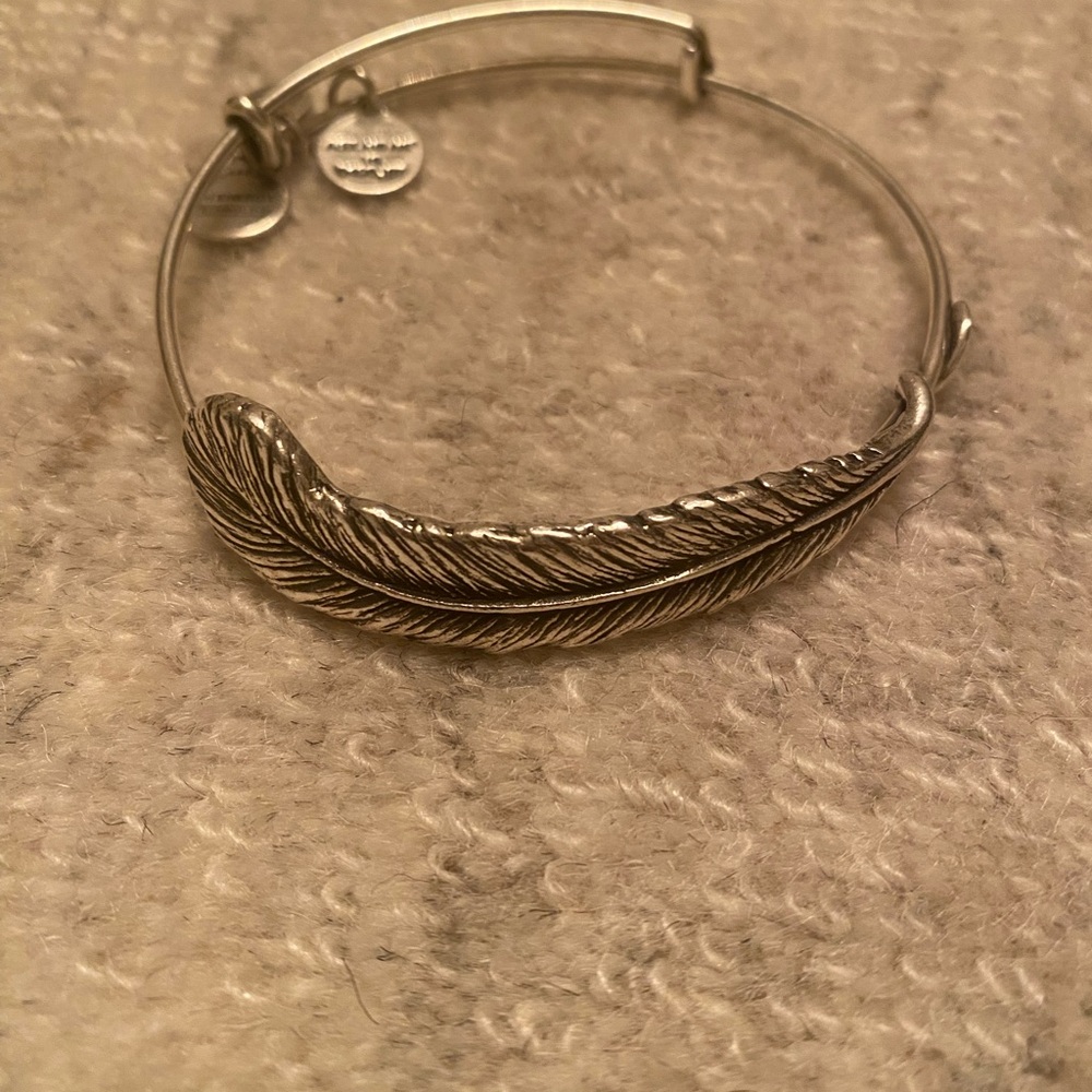 Alex and Ani Silver Feather Bangle Bracelet
